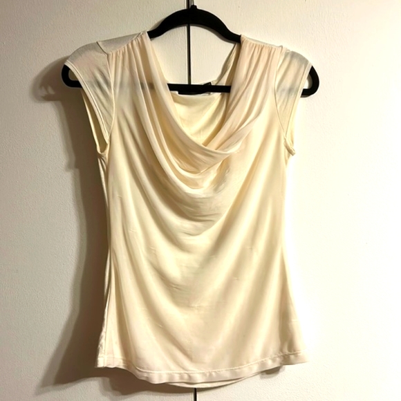 The Limited Tops - The limited size XS cream color sleeveless formal top women’s
